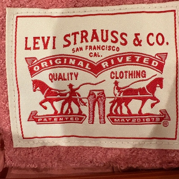 Levi’s cropped shaket jacket pink wool blend sz S - Picture 5 of 8